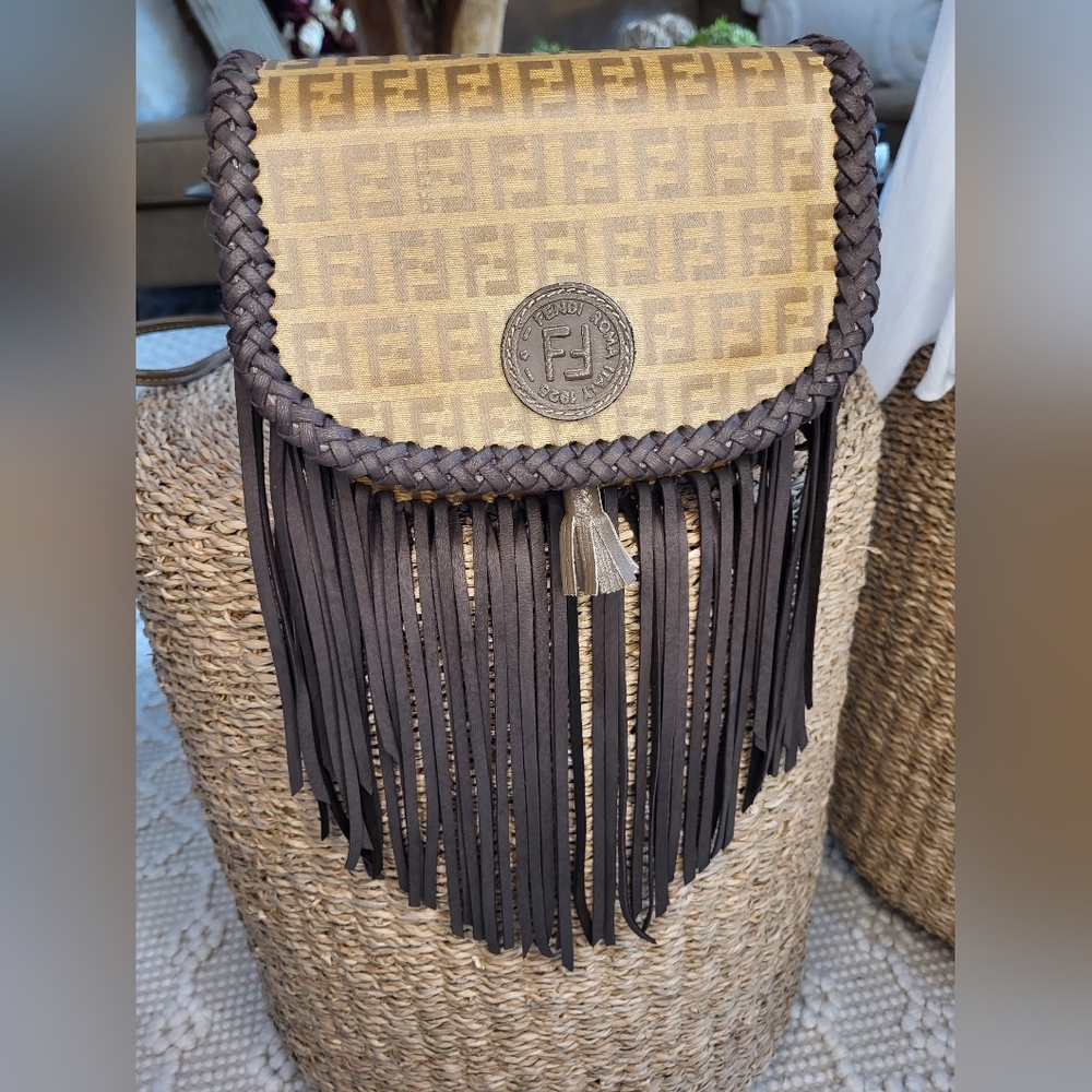 🔥SOLD🔥Authentic Fendi Boho Fringe Handbag louis vuitton boho bag - Picture 15 of 16